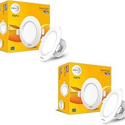 wipro Alpha 7W Round Downlight Junction Box | Warm White (2700K) | Glare-Free Design |Recessed Down Light For False Ceiling | Cutout ? 3 Inch | Pack Of 2-image-87