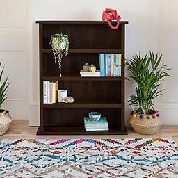 ANGEL FURNITURE Solid Sheesham Wood Storage Bookshelf Medium Size, Walnut Finish, 80x23x100CM-29