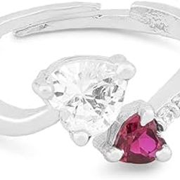 Pink and White Heart Shape Cubic Zirconia Contemporary Finger Ring For Women-ZPFK20872-image-75