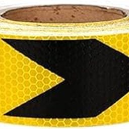Laps of Luxury® 50.8 mm (2 Inch) wide Yellow and Black Arrow Shape Design Reflective Tape 3.65 m (12 Ft.)-13