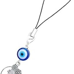 Evil Eye Bird Charm Phone Strap, Blue Glass Bead with Silver Bird Pendant, Decorative Mobile Accessory-image-91