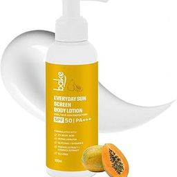 BAKE Everyday Brightening SPF 50 PA+++ Body Sunscreen Lotion | De-Tan Body Lotion | 2% Kojic Acid, Alpha Arbutin | Broad Spectrum UVA & UVB Protection | For Tan Removal, Sun Protection - 200ml-10