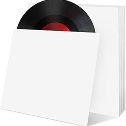 50 Pcs 12 Inch LP Vinyl Record Cover Outer Sleeves No Center Hole Blank Album Cover Bulk Paper Square Inner Sleeves Album Jackets for Vinyl Records LP CD Collection Storage, White-image-35