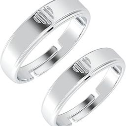 Pure 925 Sterling Silver Heart Adjustable Couple Band, Promise Rings for Lovers | Gift for Men and Women-image-47