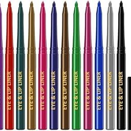 12 Pcs Colors Lip Liner Pencils Eye Liner for Daily Makeup,Easy to Apply & Waterproof-image-13