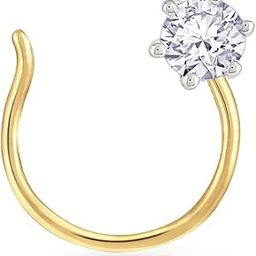 IGI Certified 0.04 Carats Diamonds with VS-VVS Clarity & GH Colour Adorned on 18kt (750) Yellow Gold Nosepin For Women-image-52
