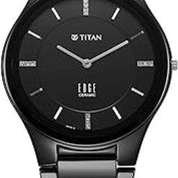 Edge Ceramic Dress with Diamonds Quartz Analog Black Dial Ceramic Strap Watch for Men-1696NC12/NT1696NC12-picture-8