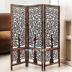 PINK CITY ARTS Wooden Room Partitions 4 Feet | Room Divider Screen Separator and Room Dividers Wall Panels for Living Room/Bedroom/Office/Restaurant (3 Panel 6 FEET)-image-16