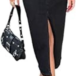 Denim Slit Skirt-image-50