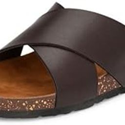 Men's Vegan Leather Cushioned Cork Sole Sandal Slippers (Size 6 to 11)-picture-28