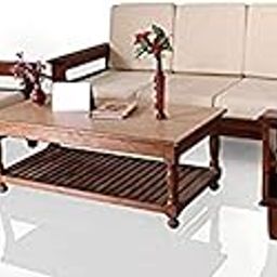 Solid Sheesham Wood Six Seater Sofa Set for Living Room/Office/Hotels/Café | Wooden Six Seater Sofa Set | Finish - Natural Brown | Cushion- Cream |-image-83