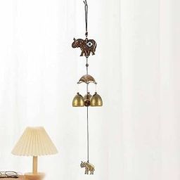 Wind Chime Copper Retro Wind Bell for Indoor Outdoor Balcony Farmhouse Elephant-image-2