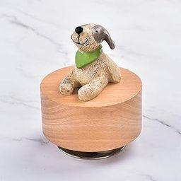 Enakshi (LABEL) Creations Music Box Swivel Base Creative DIY Crafts Clockwork Ornament Festival Gift Dog-picture-6