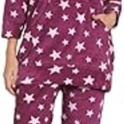Women's Woolen DOTT Printed Hoodie Night Suit-image-1