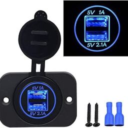 EN-VOLANT 12-24V Car Boat Motorcycle Blue LED Phone USB Power Supply Charger Socket-picture-29