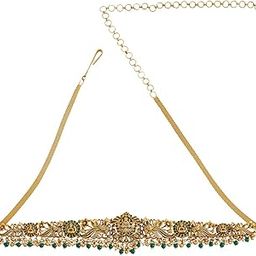 Fashion Jewellery Ruby-Green Gold Polished Antique Belt With Adjustable Chain Best for Festive Season & Special Occasion - 405882-image-54