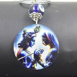 Lord Krishna Kana with Radha Evil Eye Charm Keychain for Men and Women-image-81