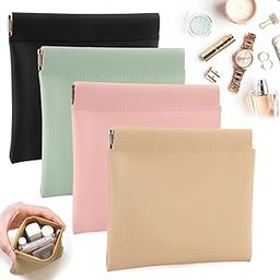 BUSOHA Small Makeup Bag For Purse,4 Pcs Mini Portable Cosmetic Bags For Women, Coin Purse Lipstick Cosmetic Accessories Organizer, Small Travel Kit Storage Pouch, Multicolor-image-37