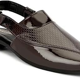 Men's Peshawari Sandal Ethnic Faux Leather Laser Cut Shoes for Day Long Comfort|Outfit|Evening|Outdoor|Casual|Fashion|Trending|Lightweight with streachable strapl-picture-14