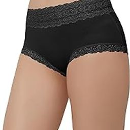 Full Coverage Lace Hipster Panties for Women - Comfortable Mid-Rise Design, Cotton Blend with Lace & Embroidery, Soft and Breathable-image-2