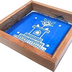 Anciently Thulasi Madam Rangoli Stencil Wooden, Rangoli Sacha Wooden, 1 Piece (5x5 Inches)-image-96