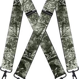 Men's 2 Inch Camo Suspender X Back Elastic Strong Clips Braces Heavy Duty-picture-17