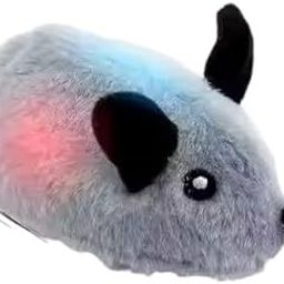 Fluffy Souls Plush Mouse Cat Toy with Feather Tail | Soft and Safe Kitten Toy | Interactive Indoor Cat Play Toy | Realistic Mouse Design | Encourages Hunting Instinct | Black-45