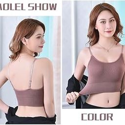 Women Cotton Padded Wire Free Sports Bra for Fitness Yoga & Gymwear, Crop Top Push Up Bra -Multicolor - (Free Size Fit Up to 28 to 34)-image-16