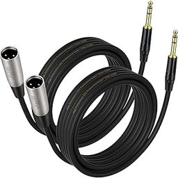 EBXYA 1/4" TRS to XLR Male Cable Balanced with 3-Pin 6 ft, 2 Packs(Black)-picture-31