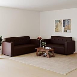 WESTIDO Leatherette 5 Seater Sofa (Finish Color - Brown, DIY(Do-It-Yourself)) | 1 Year Warranty-image-85