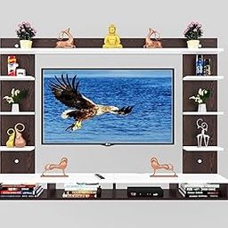 SOAMI; CARVING THE FUTURE OF WOODS Engineered Wood Wall Mount TV Unit/TV Stand/TV Cabinet/TV Entertainment Unit/Set Top Box Stand (Ideal for 52") (D.I.Y) (Wenge/White Full)-image-79
