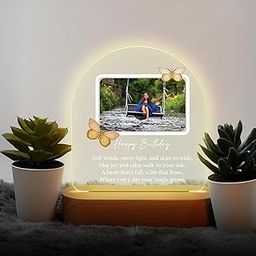 MerchX Personalized,Customized Tabletop Photo Frame Acrylic Printed Happy Birthday LED Table Lamp/Plaque Personalised with Birthday Decoration/Gift for Family,Friend & Special one Design-90-image-69