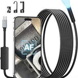 2.0MP USB C Borescope with Lights, Teslong Auto Focus Endoscope Camera Waterproof Semi-Rigid Snake Cable, Fiber Optic Scope Cam Compatible with iPhone 15 16, Android Phone-26