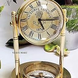 NORVILLE® Antique Brass Table Clock VintageTable Clock Watch for Study Table, Decor, Office Desk, Home Decor, Gift Item-21