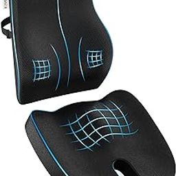 FOVERA Coccyx Seat Cushion for Tailbone & Back Support for Chair - Orthopedic Memory Foam Sitting Cushion Combo - Relieves Back, Sciatica, Hip, Seat Bone Pain - for Office & Home Chair-21