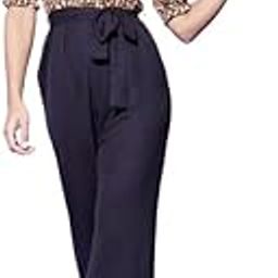 Women's Polyester Animal Print Half Sleeve Jumpsuit (Orange - Black, XL)-PID61815-picture-1