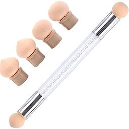 Aishu Sponge Nail Art Tool Pen Dual Head Nail Sponge Brush Picking Dotting Gradient Ombre Nail Pen Brush with 4 Replacement Heads-image-47