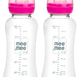 Mee Mee Premium Glass Feeding Bottle with Eazy-Flow Technology, Anti-Colic Valve,Anti Slip,BPA-Free Baby Feeding Bottle for Babies & Toddlers(Pink, 240Ml, Pack of 2)-image-77