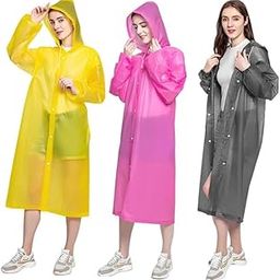 Pink - Waterproof Raincoat Rain Poncho for Unisex Men Women Long Clear Rain Wear (1Pcs)-image-60