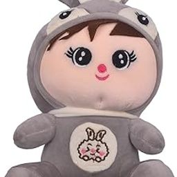 Plush Rabbit Soft Toy, Light Up, Kids Soft Toys, Bunny Plush Toy, 37 cm, Grey-7