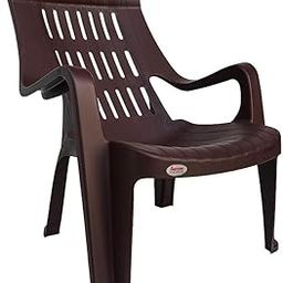 SkyGlamour Supreme Comfy Comfort Relax Plastic Chair with Matt Finish for Garden | Home | Living Room | Balcony | Indoor and Outdoor Use | Color: Brown; Set of 1 Chair-image-21