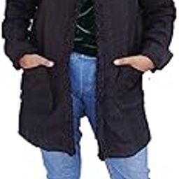 Winter Wear Woolen Long Coat in BLACK-picture-30