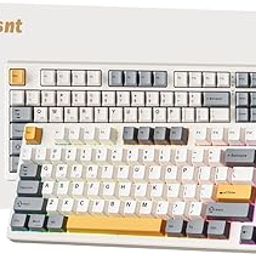 Kisnt Wireless Mechanical Keyboard, Creamy Sound Board, Gaming Keyboard with Bluetooth/2.4GHz/USB-C, 75% 85 Keys Customized Hot Swappable Compact Keyboard for Win/Mac-25
