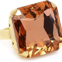 zaveri pearls Orange Crystal Shine Stone Party Bling Contemporary Adjustable Finger Ring For Women-ZPFK10199-picture-29