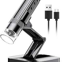 ETZIN WiFi Portable Wireless Digital Microscope 50X-1000X Magnification 1080P HD with Adjustable Stand for Inbuilt Battery 700mAh Compatible with i-Phone Android Black-3
