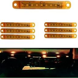 APSMOTIV 24V LED Clearance Lights Amber Color for Trucks Trailer RV Universal Fitment Outline Clearance Marker Light Set of 6 Pieces-image-62