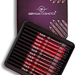 Shryoan Matt Lip Liner | Set of 12 | Long-lasting |Matte Finish | Non-drying, 19.2gm-10