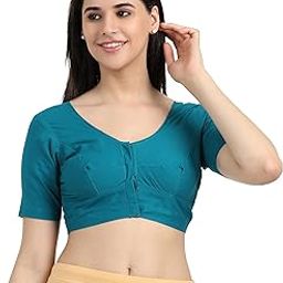 Original Brand Seller TVACOT SOUTHS Company Original Saree Blouse 100% Cotton (Standard, 40 Light Teal, 38)-image-98