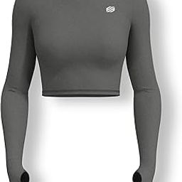Sfytt Women Workout Crop Top Athletic Yoga Long Sleeve Fitness Tight Tee Gym Cropped Tank Tops-image-82
