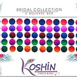 KOSHIN Multi Color Double Shade Round Shape Size (Per Bindi Diameter 8 MM) Forehead Bindi For Girls Women Ladies - Multi Color Bindi Pack 2-image-77